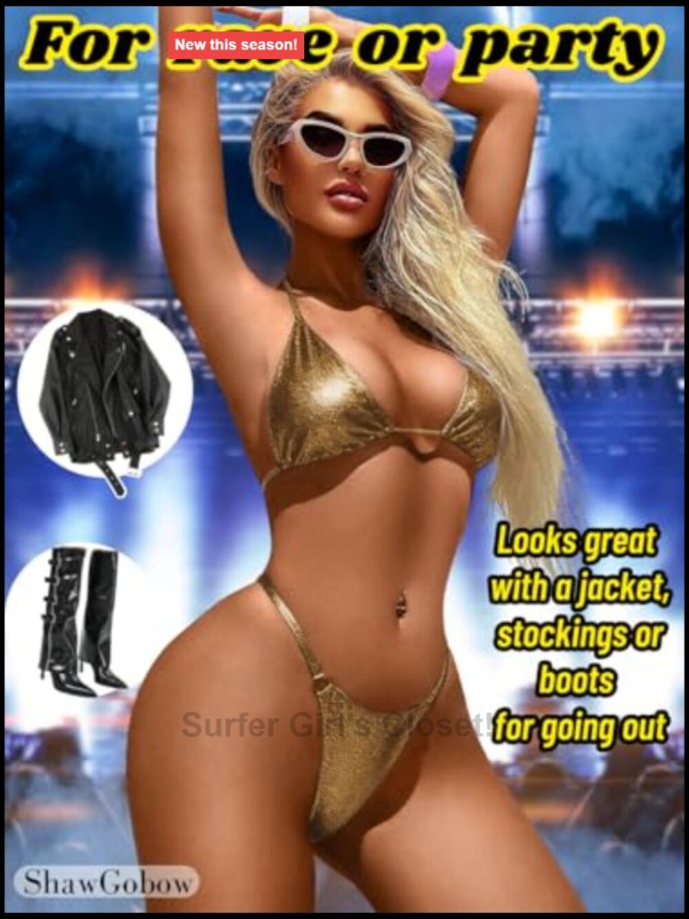 Sparkly String Bikini High Cut Thong 2 Piece Sexy Swimsuit - Picture 4 of 6